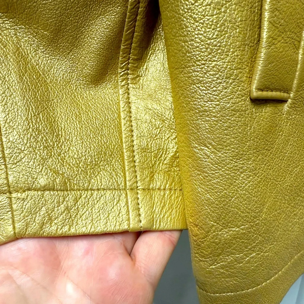 Tandy Leather / Santa Fe Leather Women's Gold double breasted Jacket, sz 8 - Picture 4 of 13